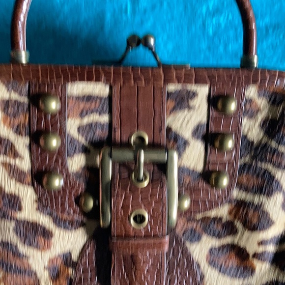 Top Handle Isabella Fiore leopard Calf hair bag - Picture 6 of 8